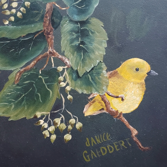 Original Bird Painting Oval Unframed Dark Academia Cottagecore Forest Fairy - Picture 7 of 8